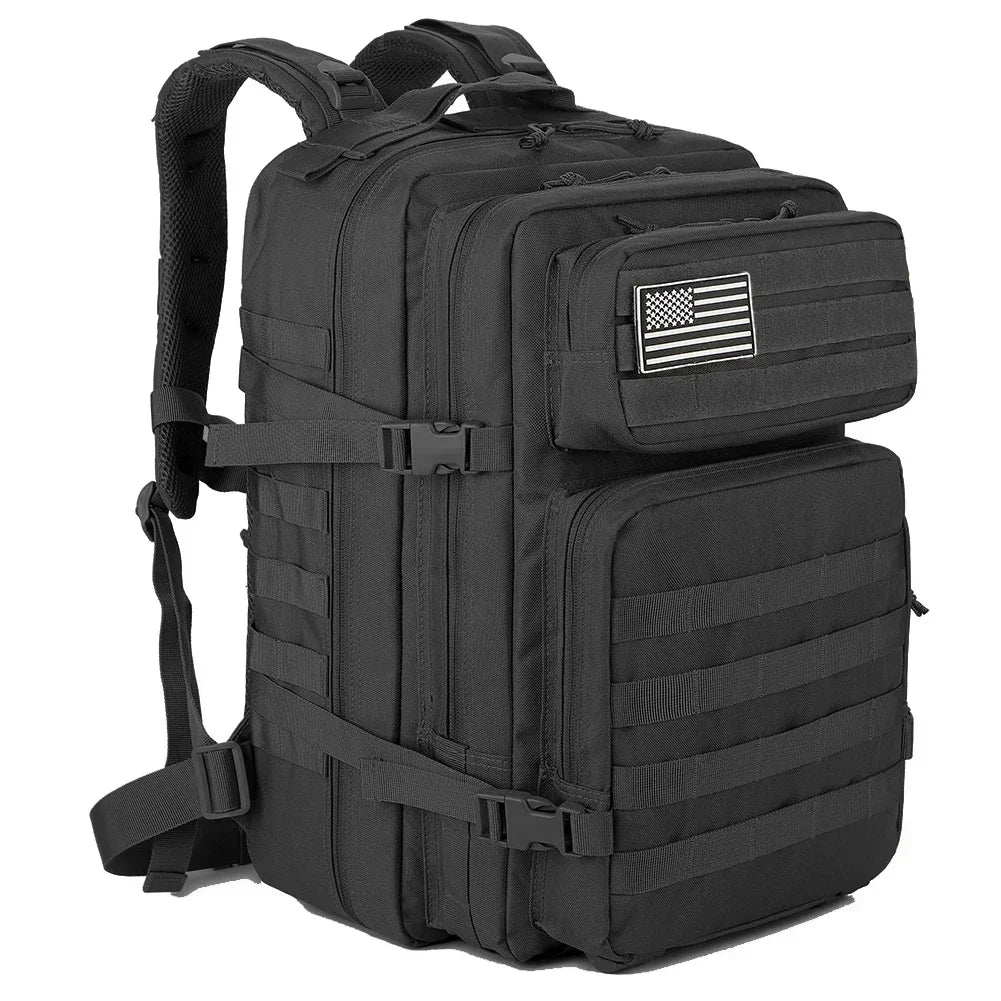 45L Tactical Military-Style Backpack — MOLLE Webbing for EDC & 3-Day Use