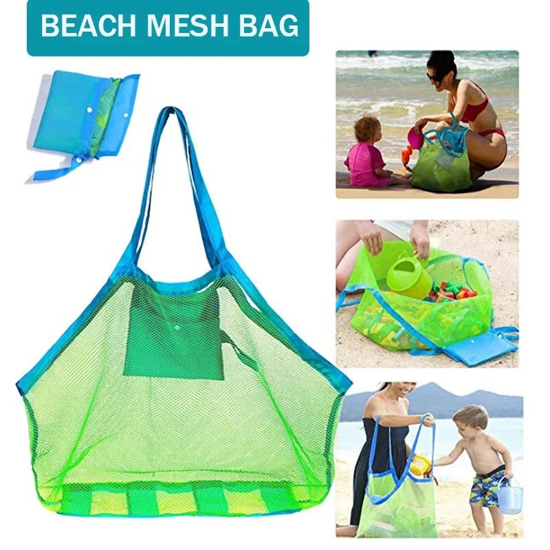 Multicolor Mesh Beach Bag - Sand-Away Kids Beach Toy Tote with Hanging Hole — view 1 of beach bags