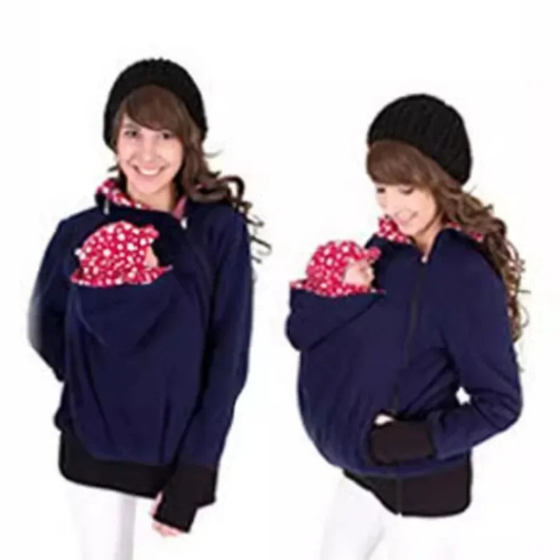 Three-in-One Baby Carrier Sweater Jacket – Multifunctional Removable Kangaroo Hoodie for Autumn & Winter
