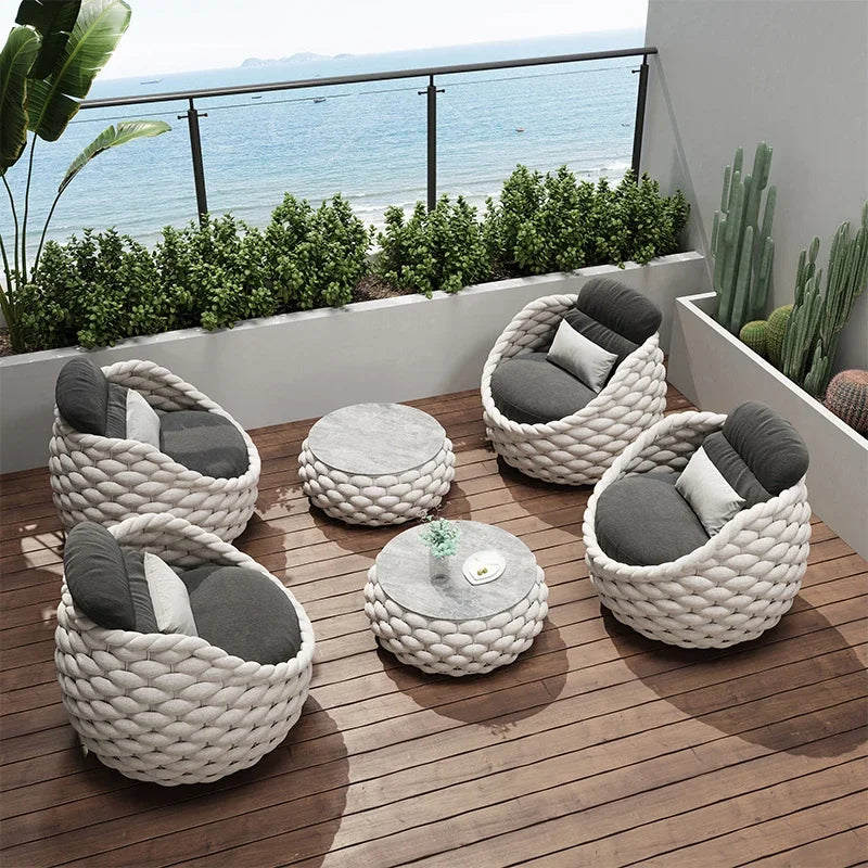 Modern luxury design aluminum outdoor furniture set outdoor lounge furniture, wicker outdoor furniture