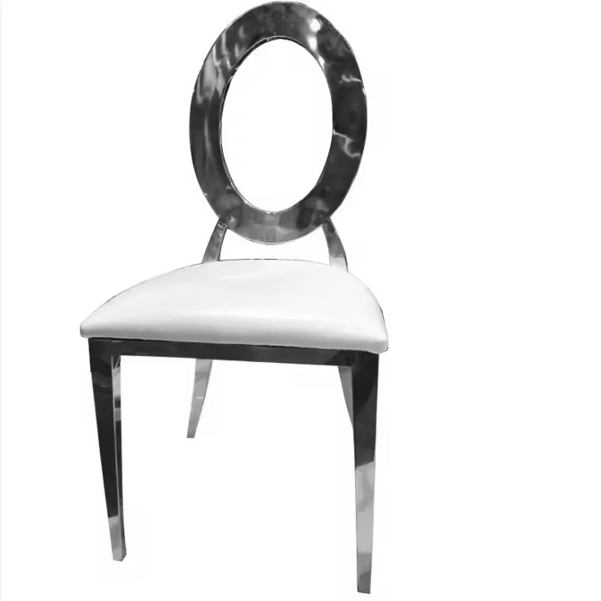 50pcs Gold/Silver Stainless Steel Oval Back Banquet Chairs – Luxury Wedding & Hotel Furniture