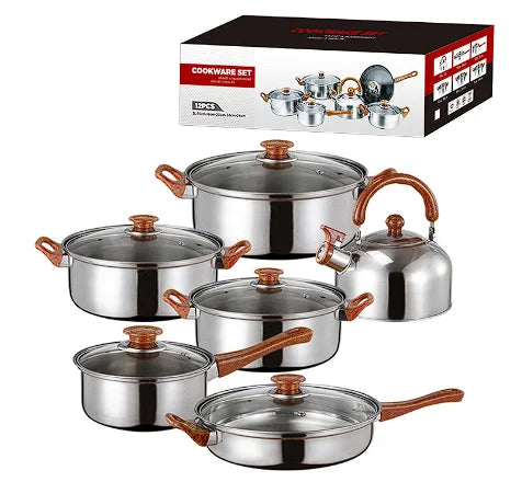China Supplies Good Quality Traditional Kitchen Set Enamel Kitchenware Stainless Steel South Africa Cast Cookware set
