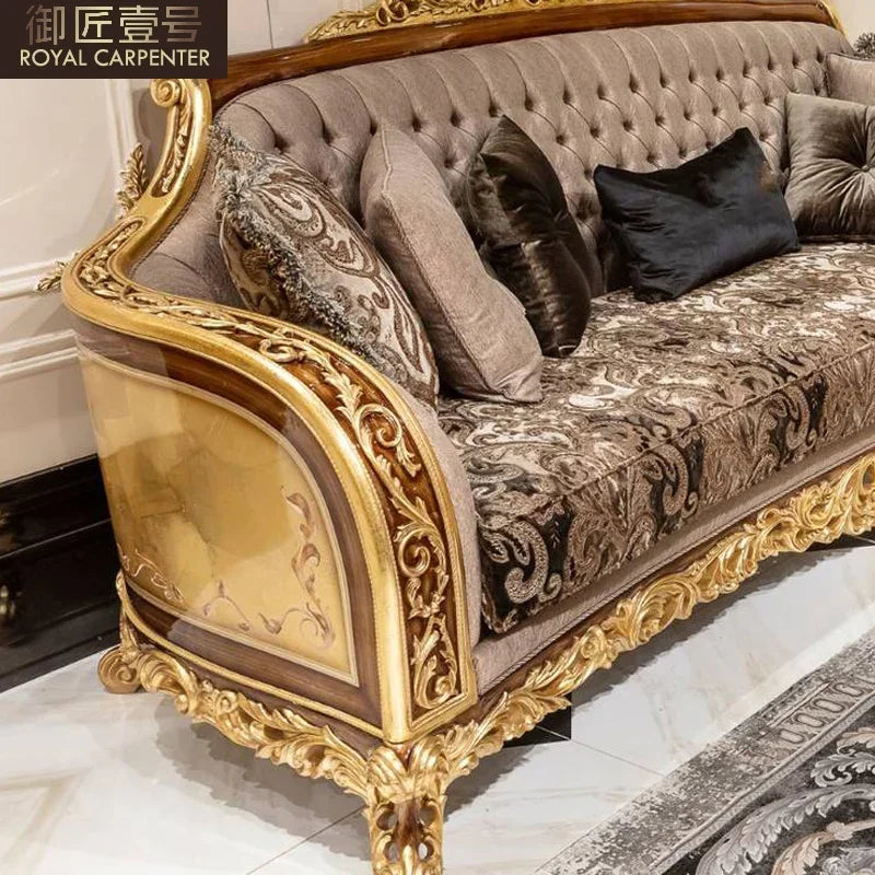 European Luxury Cloth Sofa – Turkish-Inspired Villa Living Room Furniture