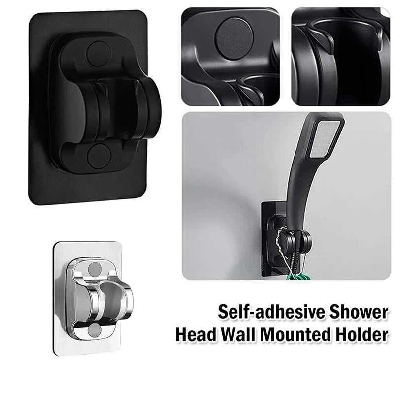 Universal Shower Holder 360° Adjustable Showerhead Holder No Drill Wall Mounted Showerhead Bracket for Home Bathroom Accessories