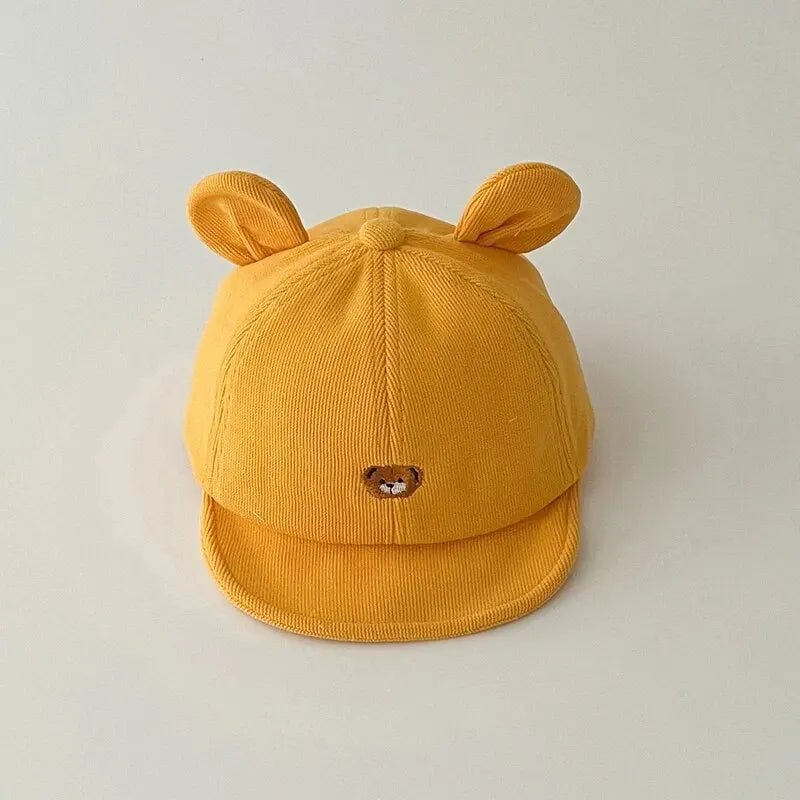 Cartoon Bear Baby Baseball Cap - Kawaii Ear-Detail Sun Hat for Infants — view 10 of baby hats