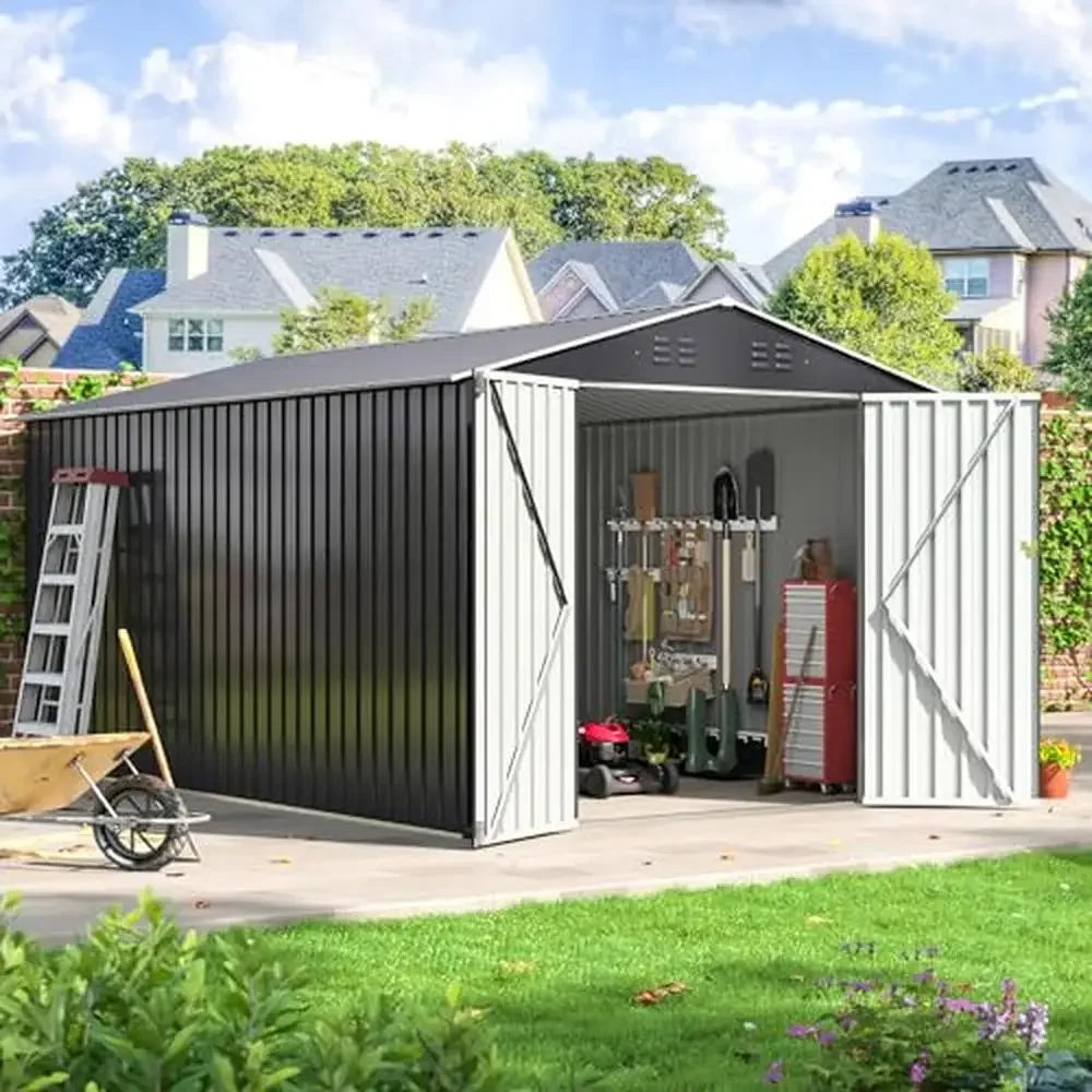 Heavy-Duty Metal Garden Shed – Reinforced Outdoor Storage (8x12 FT)