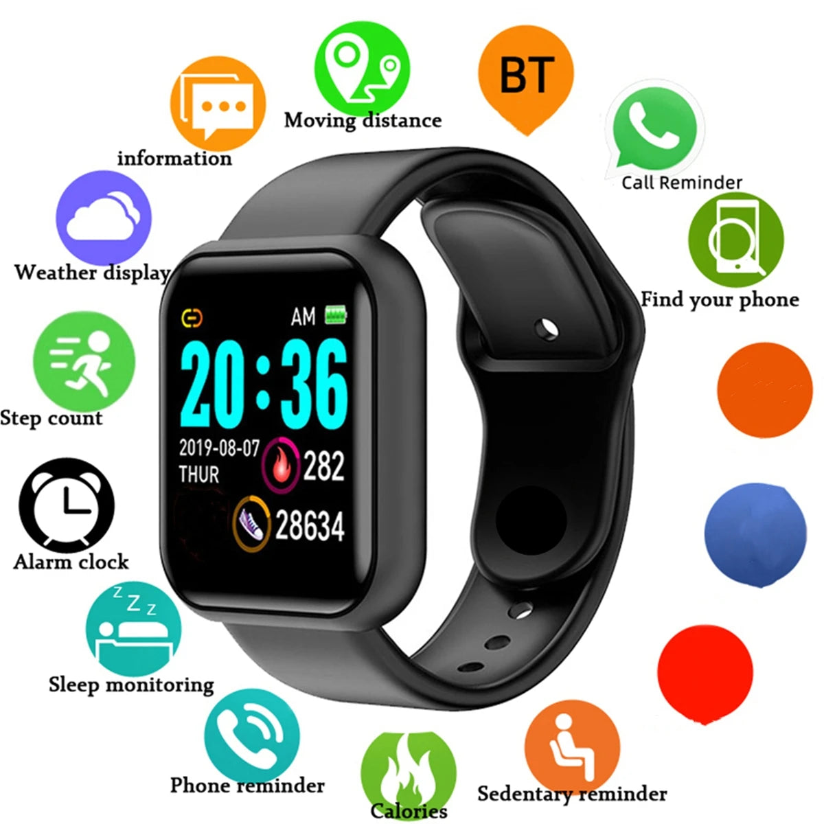 Unisex Smart Watch — Bluetooth Fitness Tracker Wristwatch for Men & Women (Local+) — view 14 of smart watches