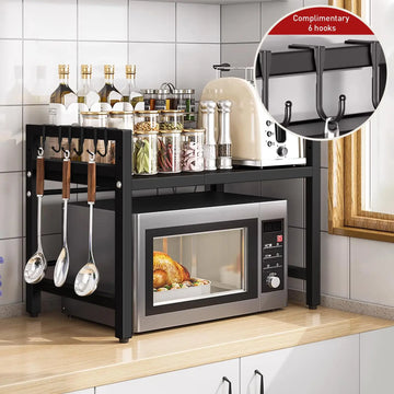 Expandable Microwave Shelf Organizer (42–64cm) — view 1 of home & kitchen