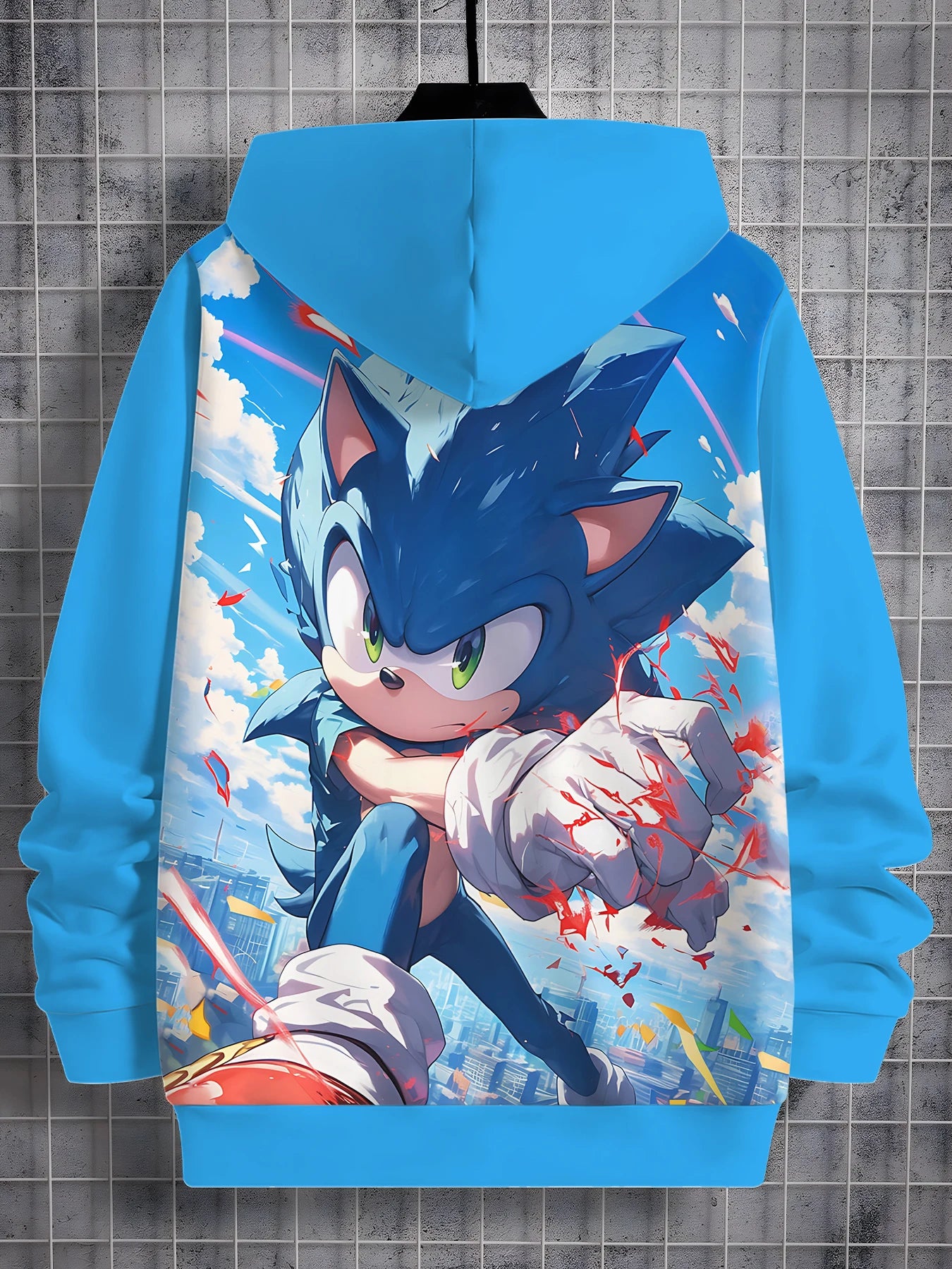 S-Sonic the Hedgehog 3D Print Hoodie – Unisex All-Season Casual Sweatshirt for Boys & Girls
