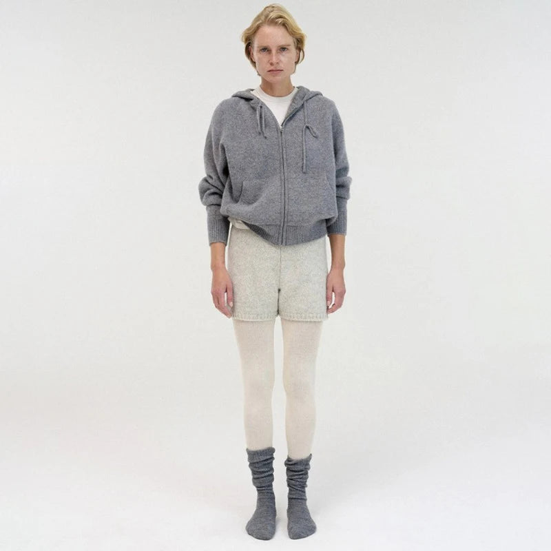 High-Quality Wool Knit Hooded Jumper – Women’s Autumn Y2K Fashion Pullover Jacket