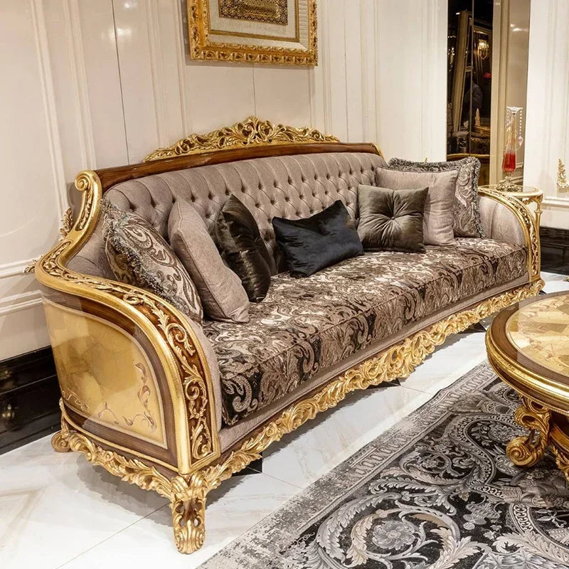 European Luxury Cloth Sofa – Turkish-Inspired Villa Living Room Furniture