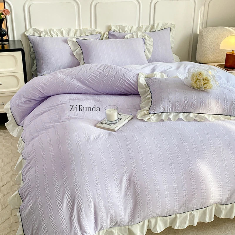 /Jacquard four-piece set of cotton sheets bedding