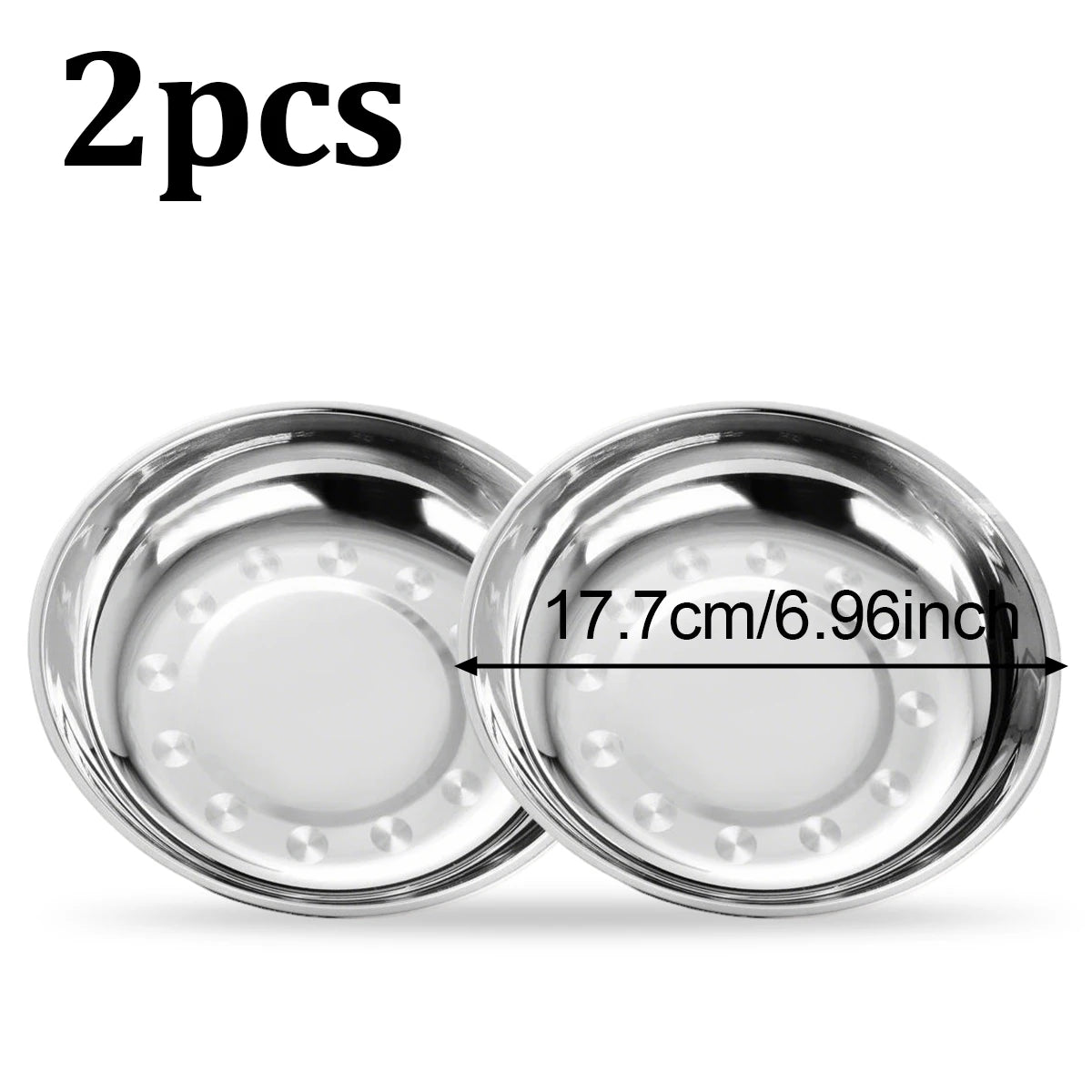 Multifunctional Stainless Steel Plates — Durable 2-Piece Outdoor & Family Dining Set — view 13 of dining & tableware