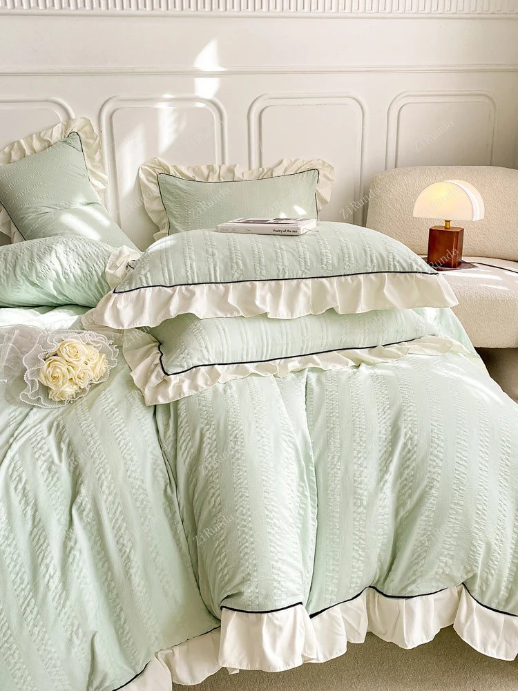 /Jacquard four-piece set of cotton sheets bedding