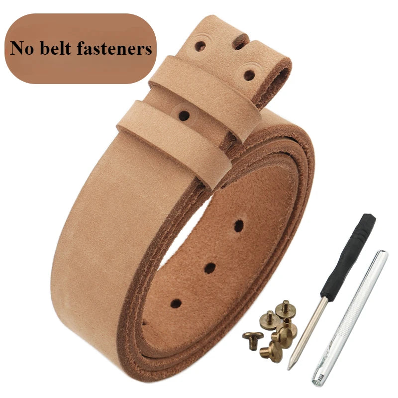 Belts Genuine Whole-Cowhide Men's Leather Belt — Trimmed-Edge Heritage Retro Style — view 7 of belts