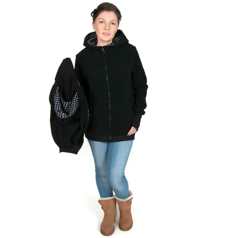 Three-in-One Baby Carrier Sweater Jacket – Multifunctional Removable Kangaroo Hoodie for Autumn & Winter