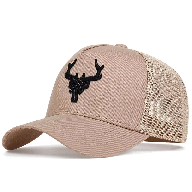Antler Embroidery Mesh Trucker Cap - Adjustable Outdoor Adventure Hat — view 7 of trucker caps