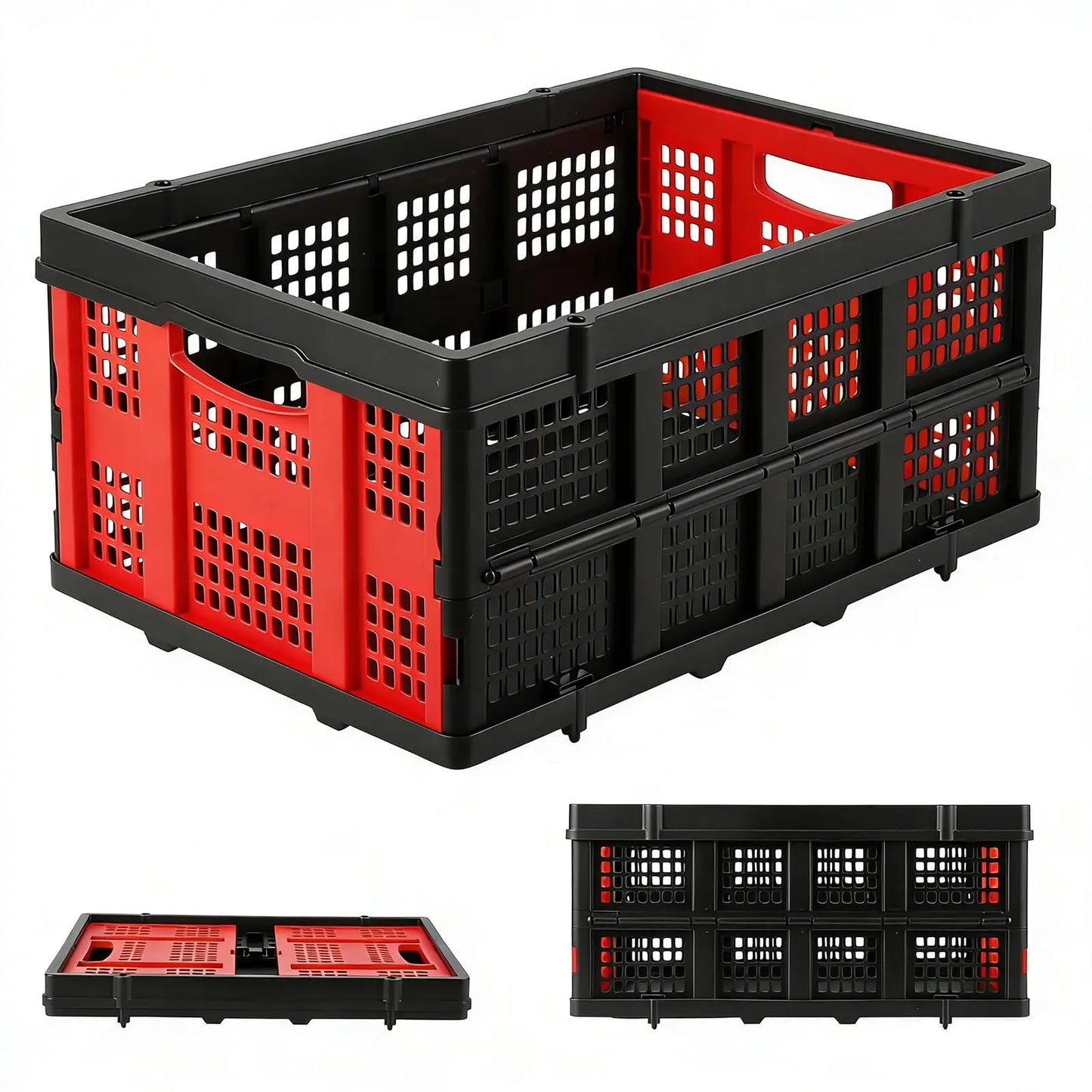 55L Collapsible Stackable Storage Crate, Heavy-Duty Folding Bin — product photo 8
