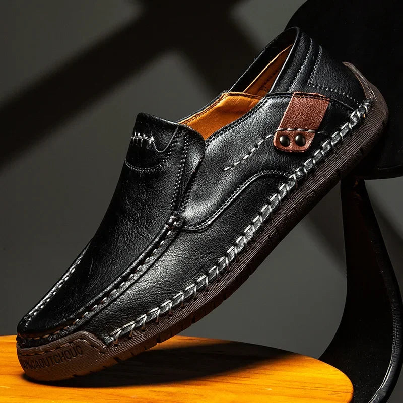 All-Season Italian Driving Loafers — Genuine Leather Slip-On Men's Shoes — view 5 of flats & loafers
