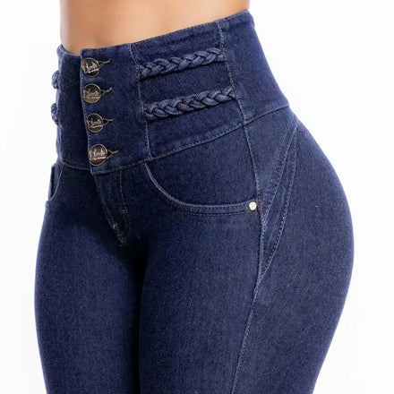 Bold Skinny Jeans Women High Waist Peach Hip Elastic Denim Pants Women's Beautiful Design 2024 — view 1 of women's clothing