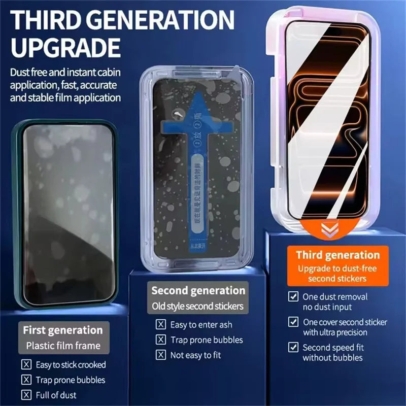 3Pcs Oleophobic Easy-Install Screen Protector for iPhone 17/16/15 Pro Max Matte — view 6 of screen protectors