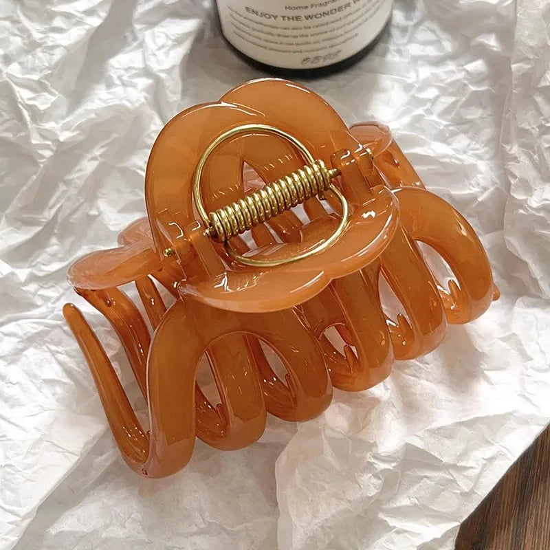 Pumpkin Hair Claw Clip — Matte Sweet Jaw Clip for Women's Thick & Fine Hair — view 9 of hair accessories