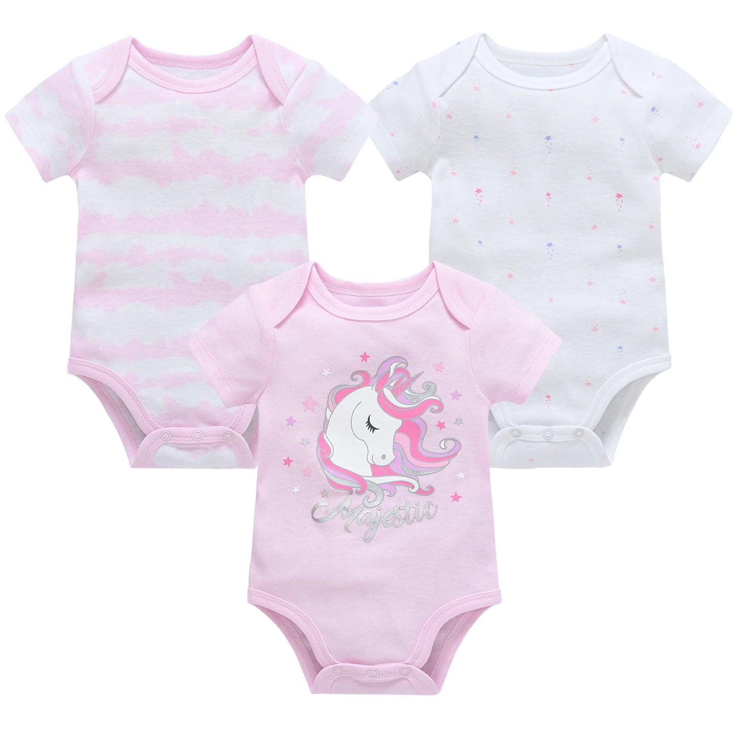 Baby Girls Cotton Bodysuit 3 & 6 Pack - Short Sleeve Newborn Onesies — view 20 of baby bodysuits