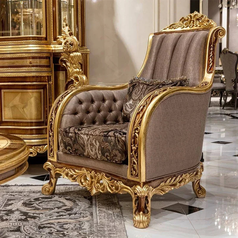 European Luxury Cloth Sofa – Turkish-Inspired Villa Living Room Furniture