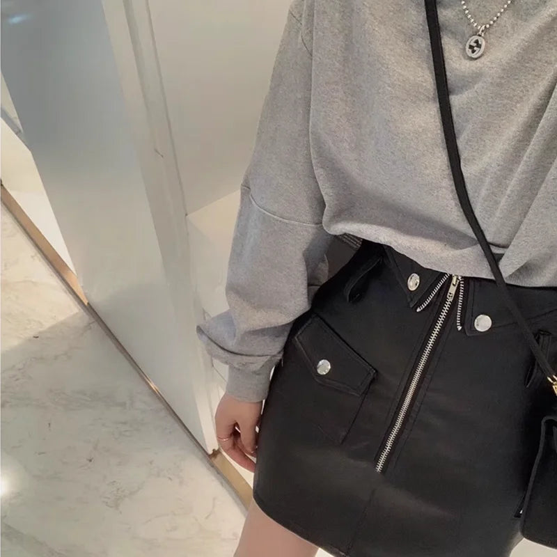 New Short Skirt Women Soft Real Leather Sheepskin Design High Waist Thin Shorts Female Street Sexy Mini