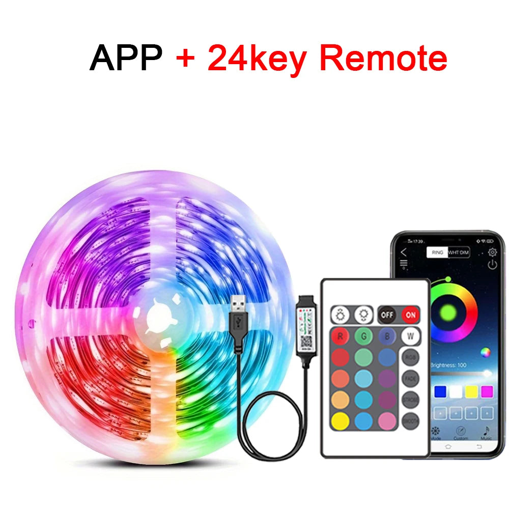 RGB LED Light Strip — USB Music-Sync Smart Ribbon with Bluetooth & Remote (5V) — view 8 of smart lighting