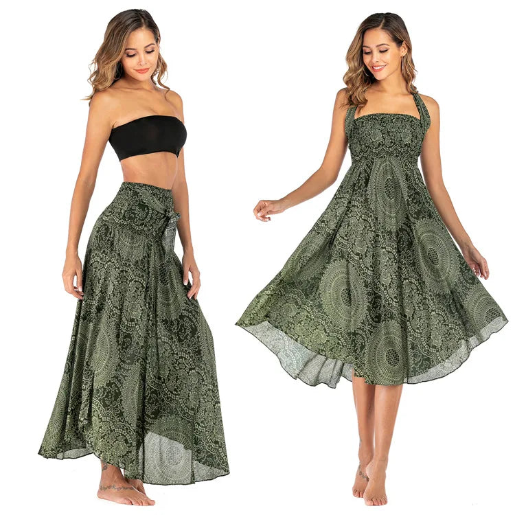 Sexy Woman Long Jupe Bohemian Boho Flowers Elastic Waist Faldas Fashion new