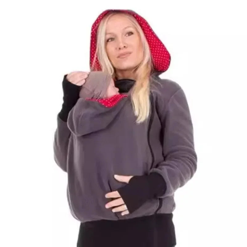 Three-in-One Baby Carrier Sweater Jacket – Multifunctional Removable Kangaroo Hoodie for Autumn & Winter