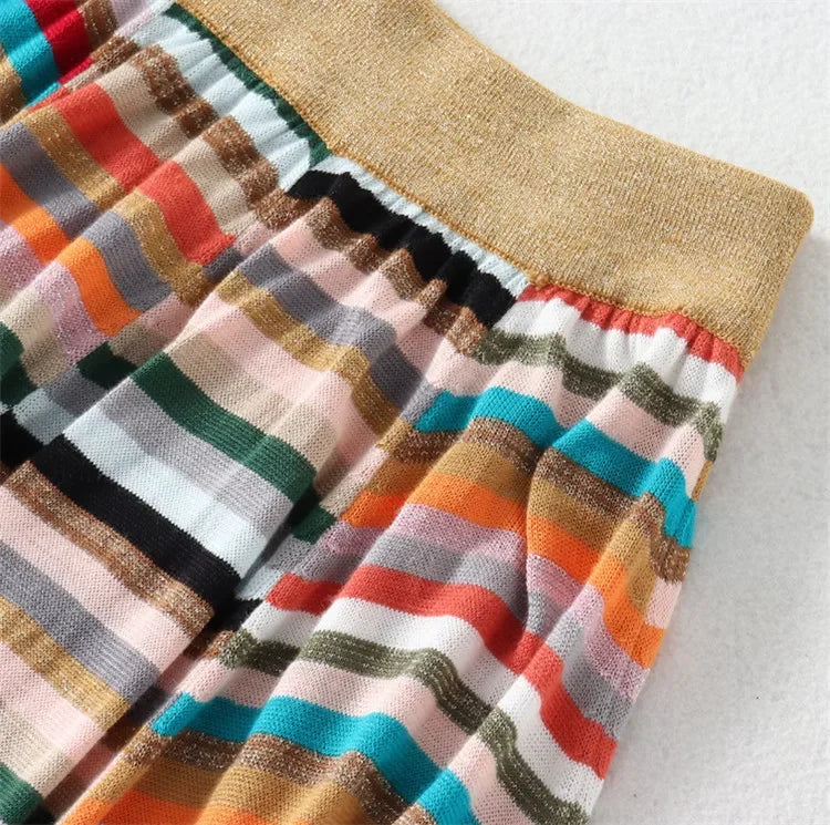 New Big goods high quality Clip gold refined stripe blockbuster skirt fashion ladies 360 skirt UC0B665