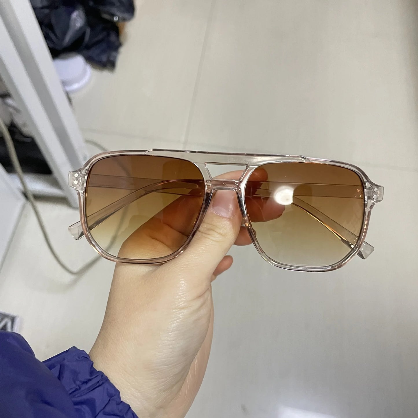 Oversized Square Sunglasses, Unisex Retro Shades, UV400 — view 8 of sunglasses