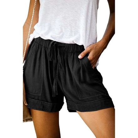 Plus-Size Women’s Sport Shorts — S-5XL Rope-Tie Summer Yoga Leggings Shorts