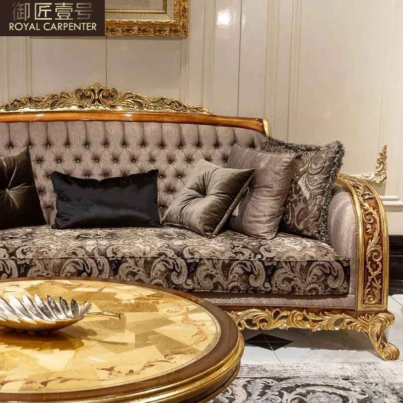 European Luxury Cloth Sofa – Turkish-Inspired Villa Living Room Furniture