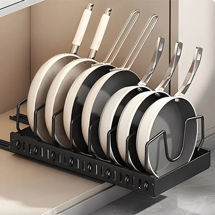 Pull-Out Cabinet Organizer, Sliding Pot Lid & Pan Rack — product photo 1