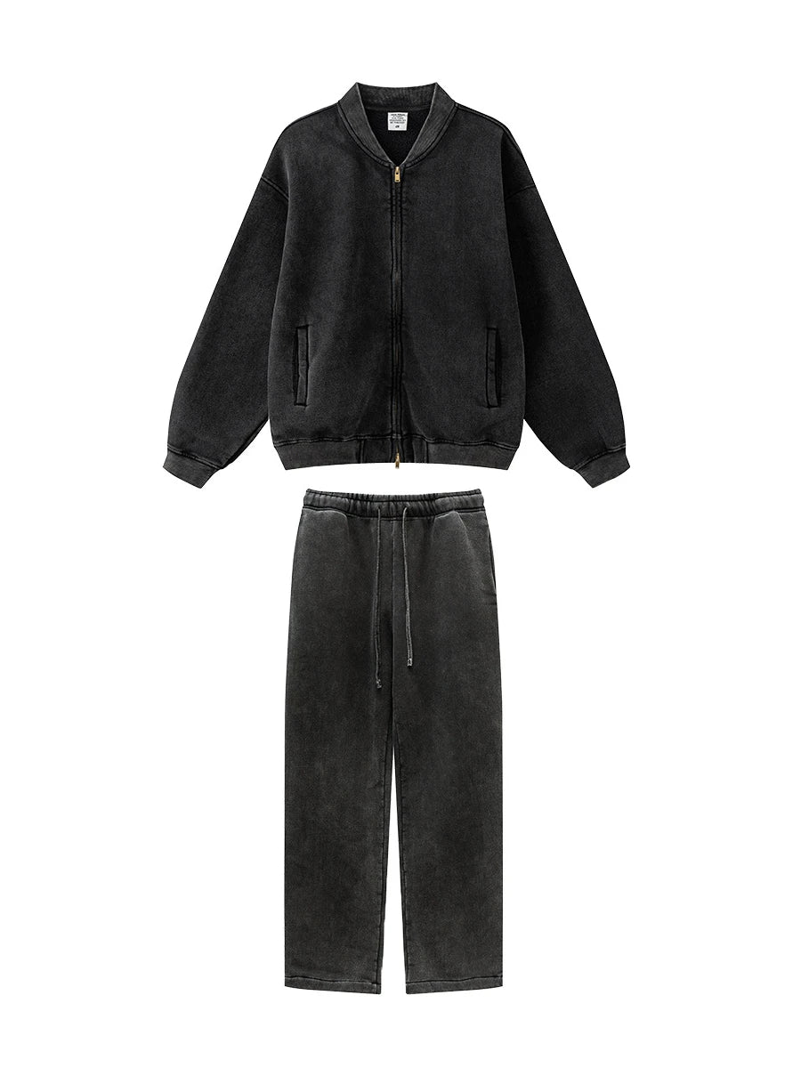 Oversized Couple Sweatshirt Hoodie Set – Thick Warm Fleece for Autumn & Winter