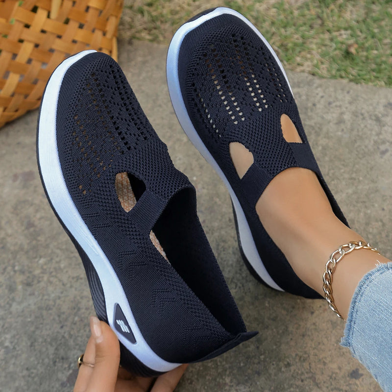 All-Season Women's Casual Sneakers — Lightweight Four-Season Slip-On Flats — view 1 of sneakers