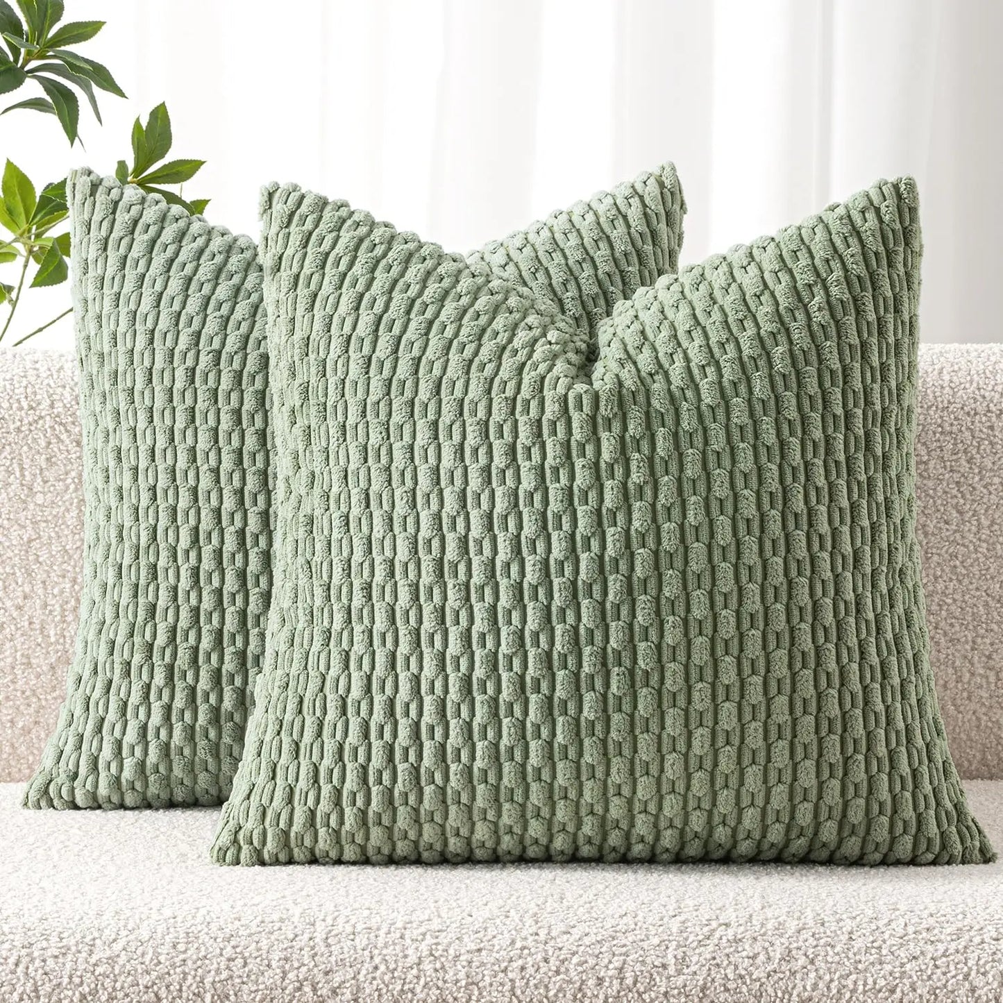 Spring Corduroy Throw Pillow Cover — 20×20 in Farmhouse Boho Striped Cushion Case — view 16 of cushion covers & pillow cases