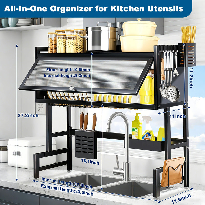 Extra-Long Kitchen Sink Drying Rack, Space-Saving Dish Rack — product photo 1