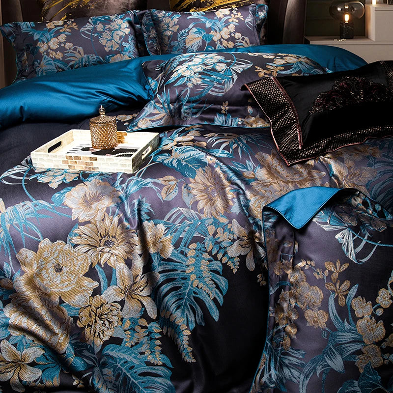 Svetanya 1500TC Jacquard Bedding Set Egyptian Cotton Queen King Linens (thin Thick Sheet Duvet Cover) Underwear