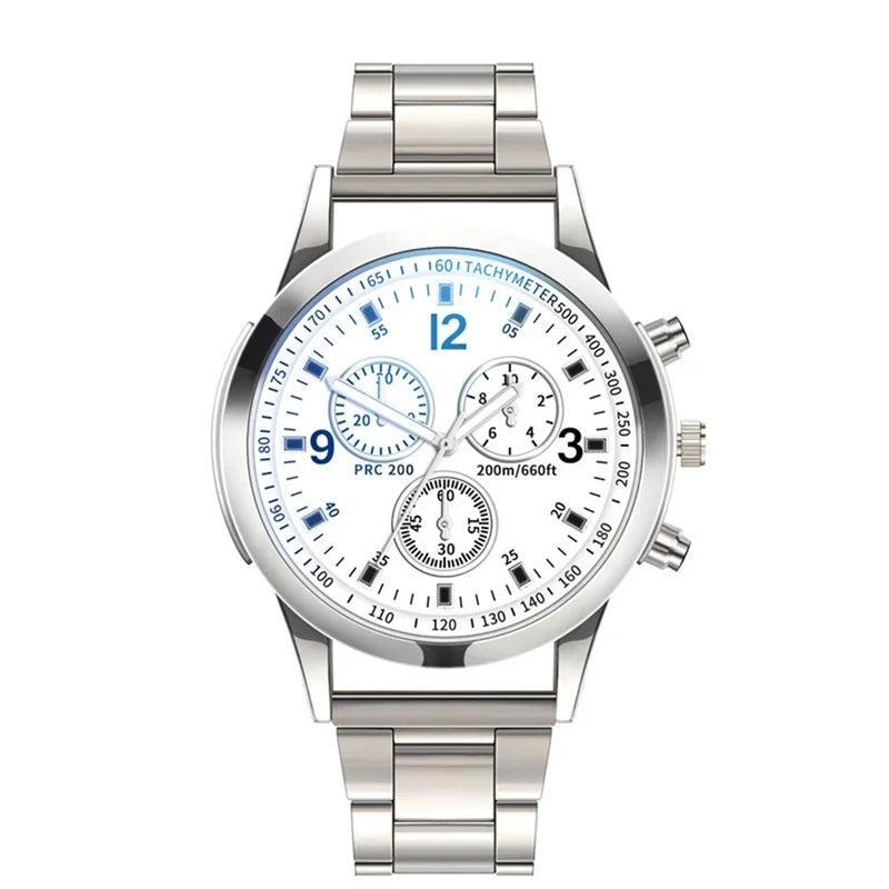 Men's Stainless Steel Luxury Quartz Watch — Fashion Business Casual Wristwatch — view 8 of watches