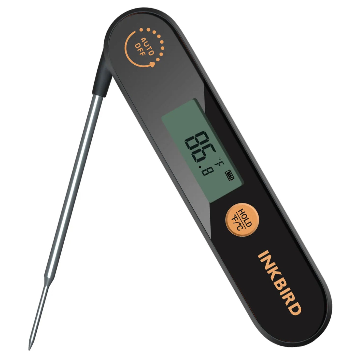 INKBIRD Waterproof Digital Meat Thermometer – Instant-Read Folding BBQ Thermometer with Backlight