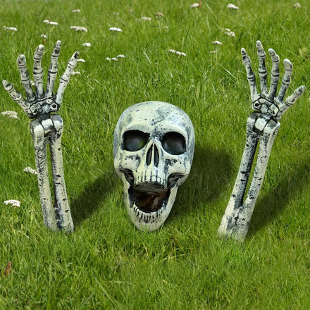 3-Piece Realistic Skeleton Halloween Outdoor Decorations — product photo 1