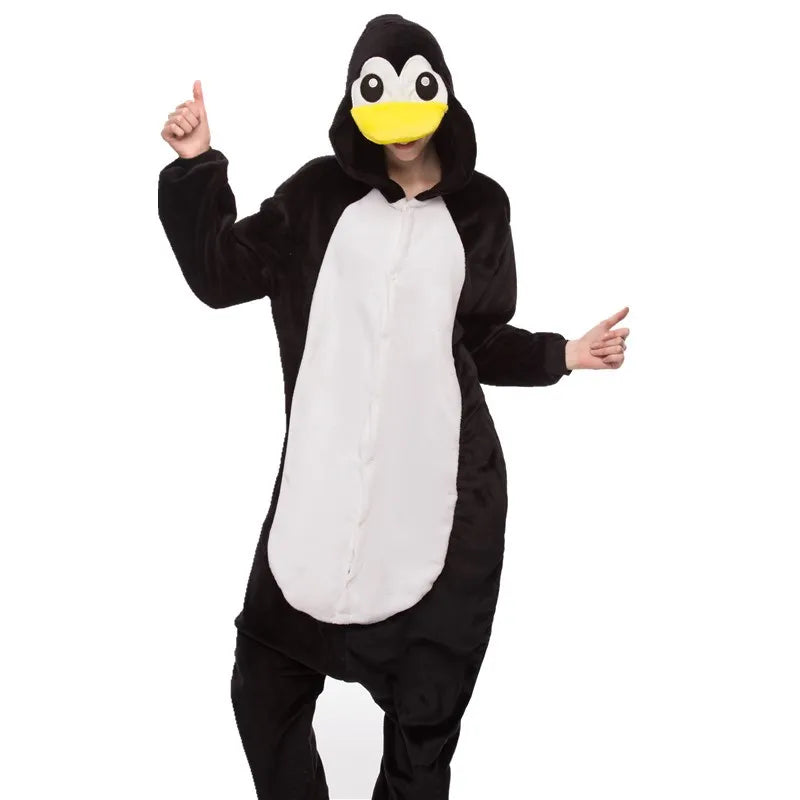 Flannel Kigurumi for Adult Kids Anime Animal Pajama Onesie Long Romper Funny Holiday Jumpsuit Sleepwear Pyjama Christmas Costume