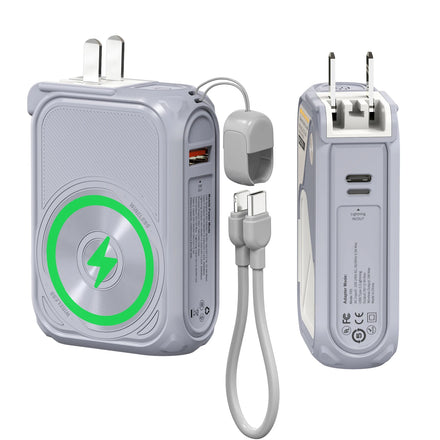 PD 22.5W 10000mAh Magnetic Wireless Power Bank — Detachable USB-C Cable — view 1 of power banks
