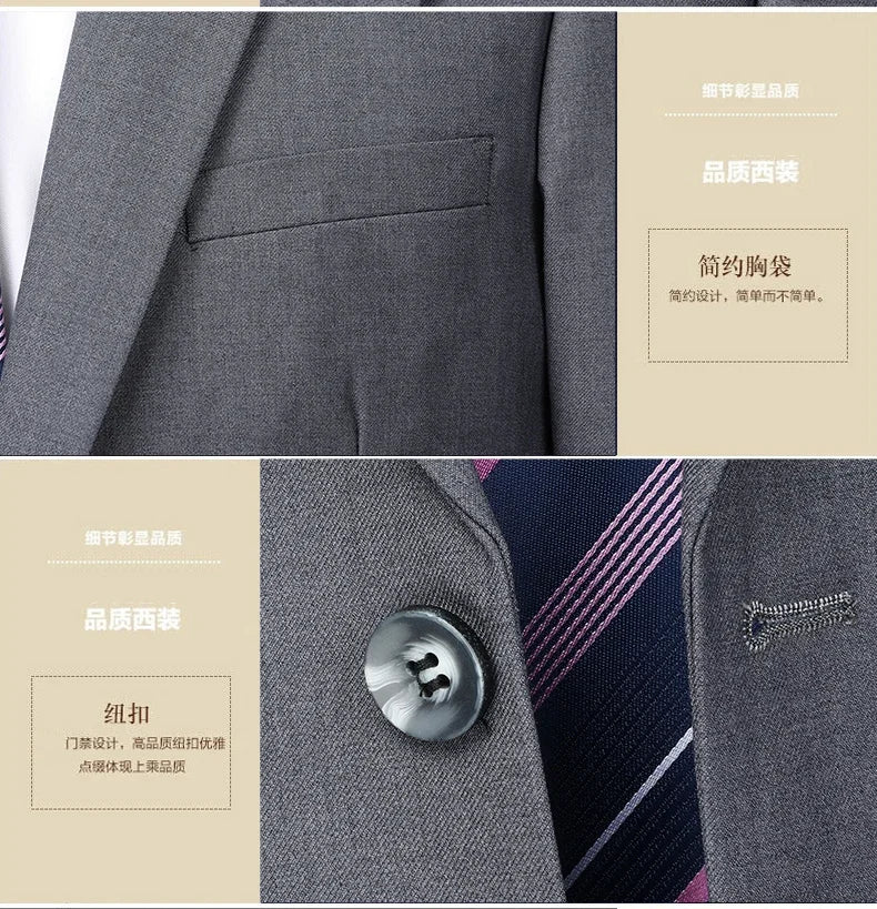 2024 Two-button Suit for Men (suit + Trousers) Handsome Slim-fit Business Professional Work Formal Two-piece Set S-6XL