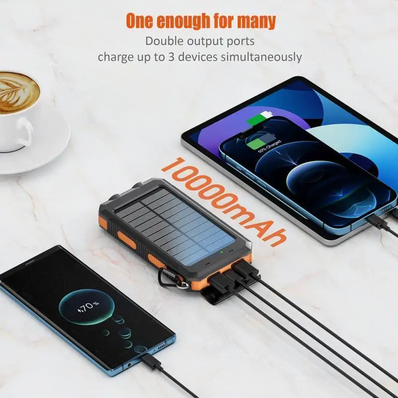Solar 10000mAh Power Bank — Dual USB Fast Charge Outdoor Portable Charger — view 6 of power banks