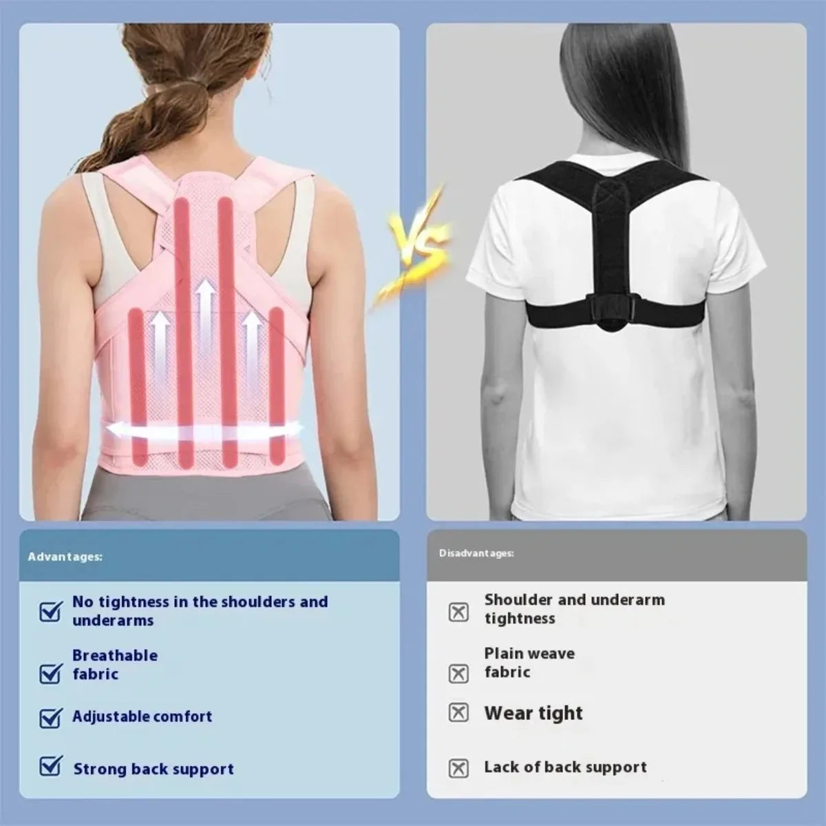 Adjustable Hunchback Posture Corrector Vest — Discreet Daily Trainer — view 6 of braces & support